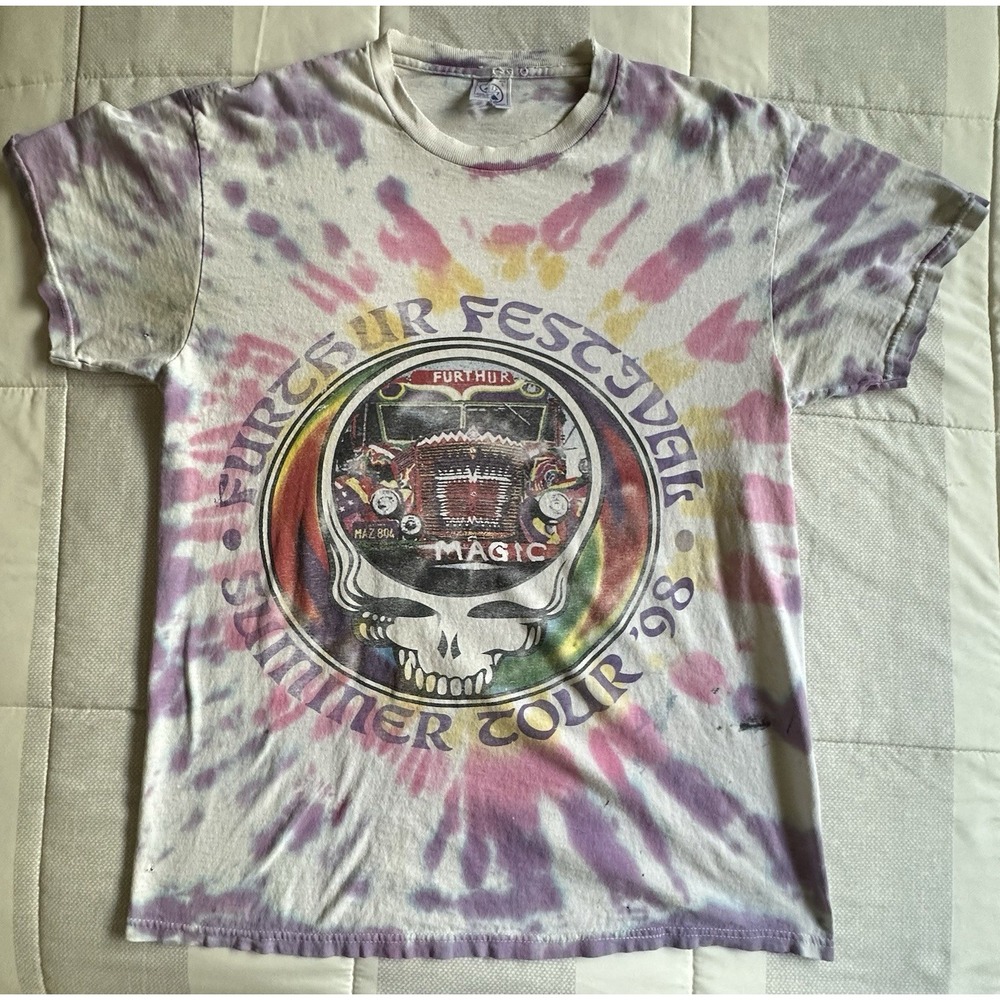 VTG 1998 Furthur Festival Summer Tour T-Shirt L Tie Dye Grateful Dead Band